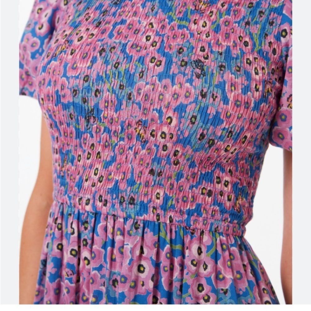 Banjanan Pink & Blue Floral Midi Dress - Picture 4 of 16
